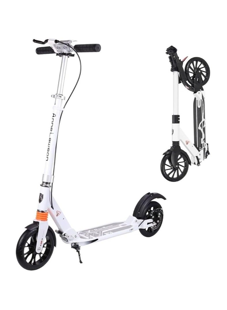 البدر سكوتر يدوي من البدر، سكوتر بعجلات كبيرة 200 ملم للبالغين مع فرامل قرصية، سكوتر للبالغين مع حزام حمل وامتصاص مزدوج للصدمات، سكوتر قابل للطي، سكوتر المنيوم لعمر 5 سنوات فما فوق - Image 1