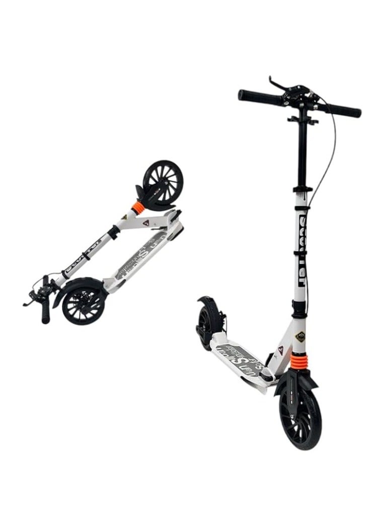 البدر سكوتر يدوي من البدر، سكوتر بعجلات كبيرة 200 ملم للبالغين مع فرامل قرصية، سكوتر للبالغين مع حزام حمل وامتصاص مزدوج للصدمات، سكوتر قابل للطي، سكوتر المنيوم لعمر 5 سنوات فما فوق - Image 5