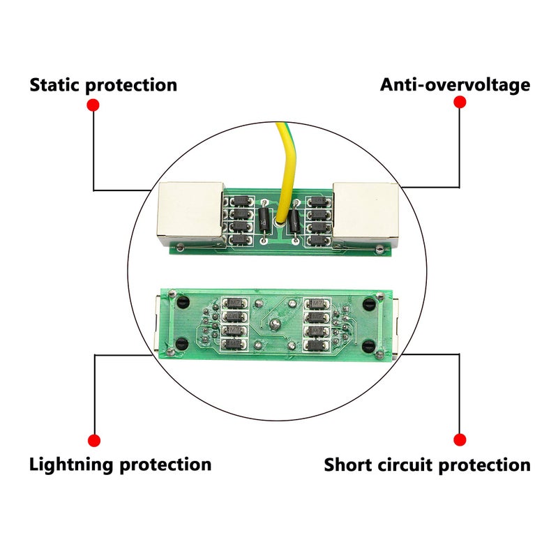 CERRXIAN RJ45 Ethernet Network Surge Protector Outdoor Arrester Protection Device for POE Switch Camera SPD Protection Suppressor - Image 5