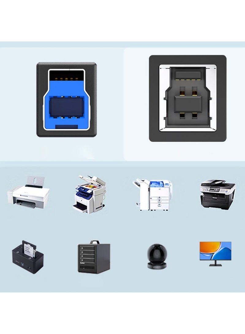 كابل طابعة USB USB 3.0 سلك ماسح ضوئي عالي السرعة متوافق مع Brother و HP و Canon و Lexmark و Dell و Xerox وغيرها أسود 1.5 متر - Image 4