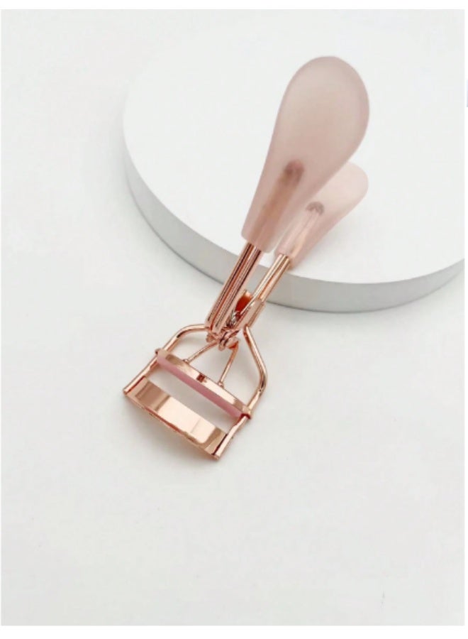 Shein Rose Gold Transparent Pink Handle Eyelash Curler – Essential Beauty Makeup Tool - Image 1