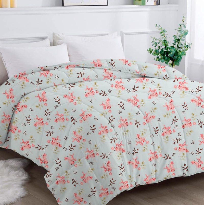 VAS COLLECTIONS 220 GSM Microfiber Reversible AC Comforter |Quit | Blanket | Duvets for Single Bed 180Tc (60x90 Inches, Pink and Brown) - Image 2