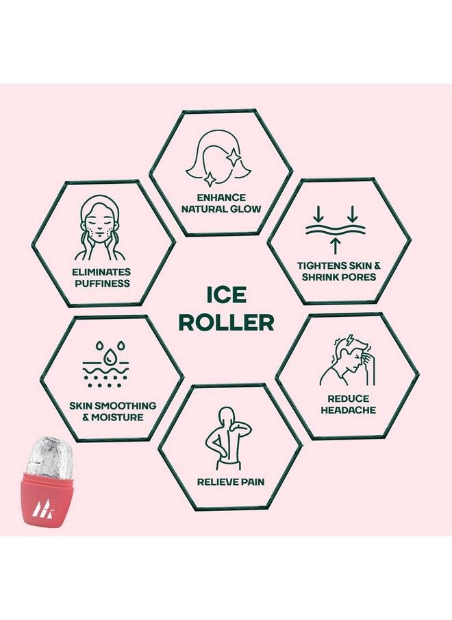 Mountainor - Ice Roller For Face Eyes And Neck To Brighten Skin & Enhance Your Natural Glow And Reusable Facial Treatment To Tighten & Tone Skin [Pink] - Image 1