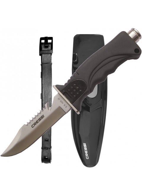 Cressi Skorpion Knife, Point Tip Grey