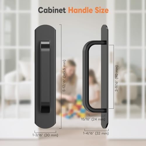 Mixizigoz 4 Pack 57 Inch Adhesive Cabinet Handles No Drill Stick on Door Push Pulls for Closet Drawer Fridge Peel Stick Sliding Door Handles with Strong Adhesive Secure Grip 4 Black - Image 3