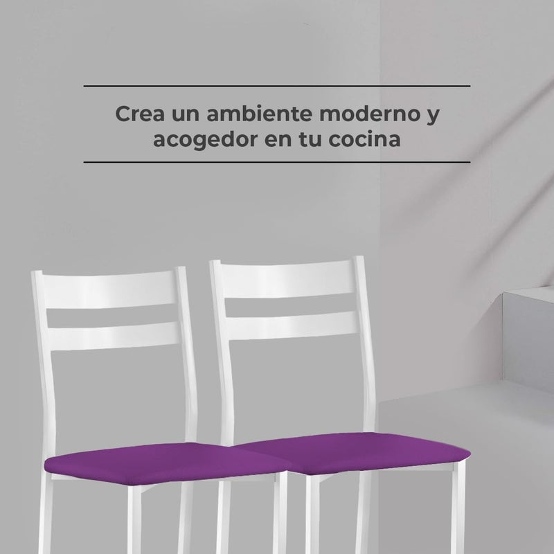 ASTIMESA Metal Open Back Kitchen Chair Aubergine 44cm x 45cm x 40cm - Image 3
