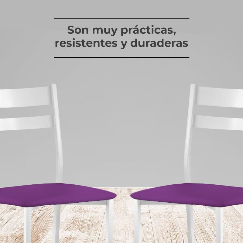 ASTIMESA Metal Open Back Kitchen Chair Aubergine 44cm x 45cm x 40cm - Image 5