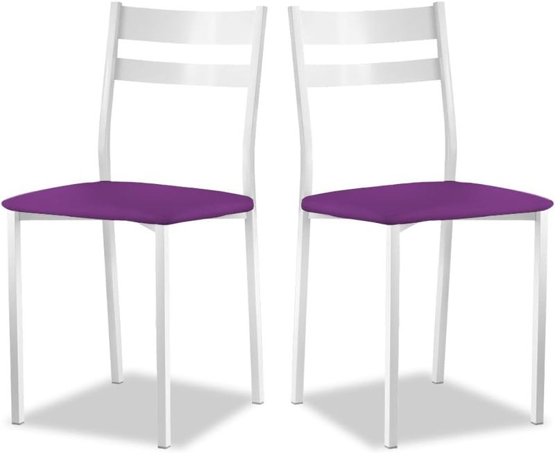 ASTIMESA Metal Open Back Kitchen Chair Aubergine 44cm x 45cm x 40cm - Image 1