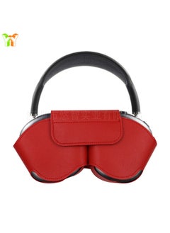 Suitable For Airpods Max Protective Case Head-mounted Bluetooth Earphone Bag Anti-drop Earphone Leather Case Storage Bag-Color:Red-Applicable Model:Airpods Max