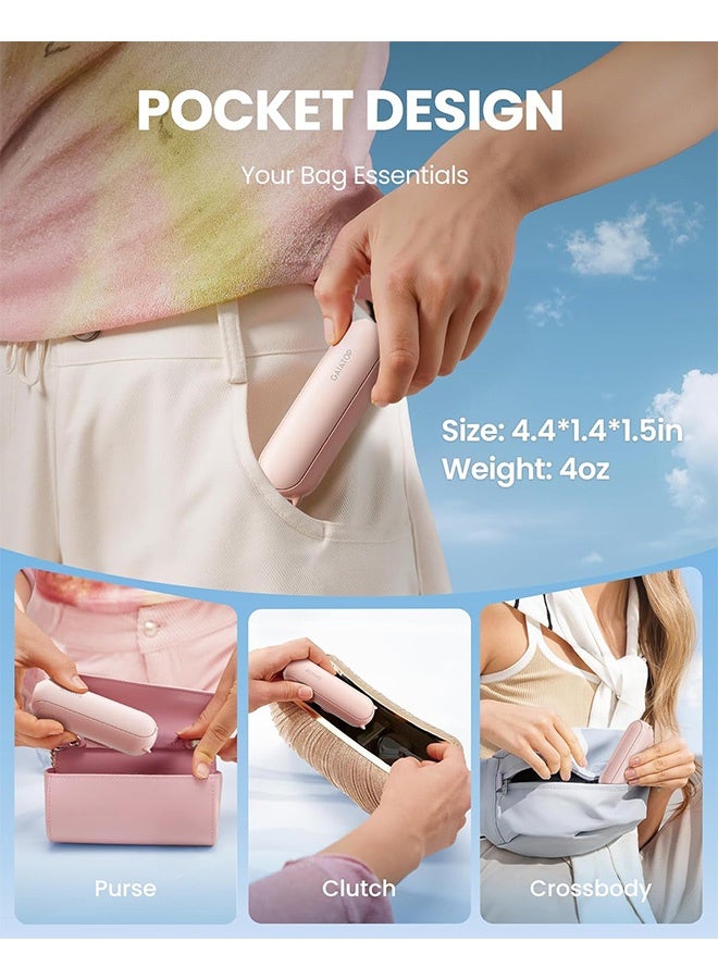 Quantum Portable Handheld Fan, 3 IN 1 Mini Foldable Travel Fan with Power Bank, Pocket Design USB Rechargeable for Travel Concert Lash Makeup - Image 2