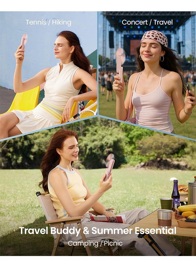 Quantum Portable Handheld Fan, 3 IN 1 Mini Foldable Travel Fan with Power Bank, Pocket Design USB Rechargeable for Travel Concert Lash Makeup - Image 5