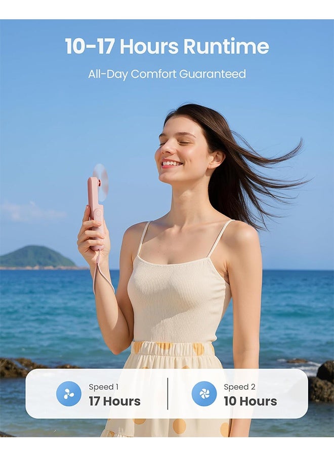 Quantum Portable Handheld Fan, 3 IN 1 Mini Foldable Travel Fan with Power Bank, Pocket Design USB Rechargeable for Travel Concert Lash Makeup - Image 4