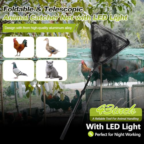 Smarkey Chicken Catch Net Animal Catcher Tools Animal Catching Capture Net Farm Trapping Pole for Bird Cat Chicken Bat Duck Goose Raccoon Trap Withstand 15lb - Image 3