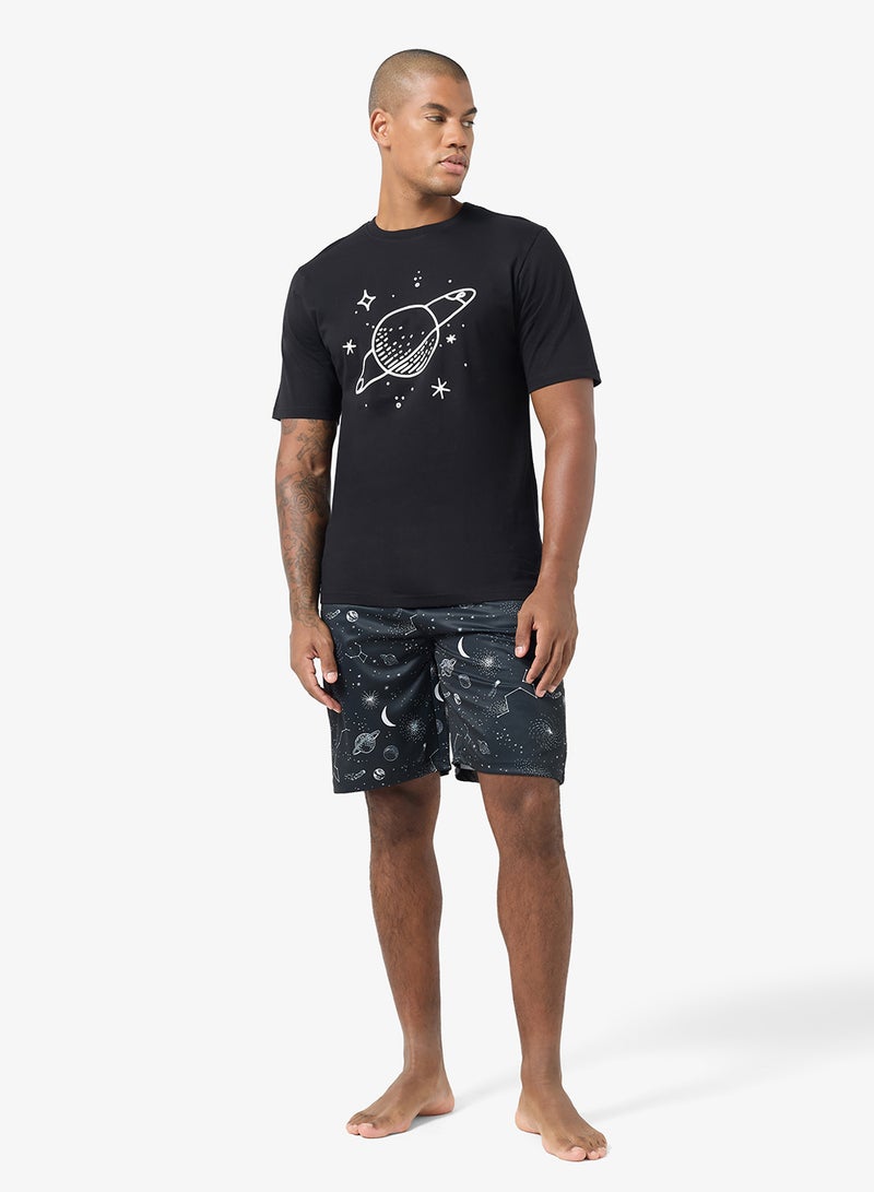 Seventy Five Printed Short Sleeve T-Shirt And Shorts Set - Image 5