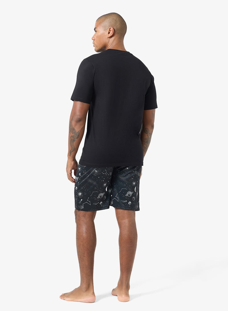 Seventy Five Printed Short Sleeve T-Shirt And Shorts Set - Image 2