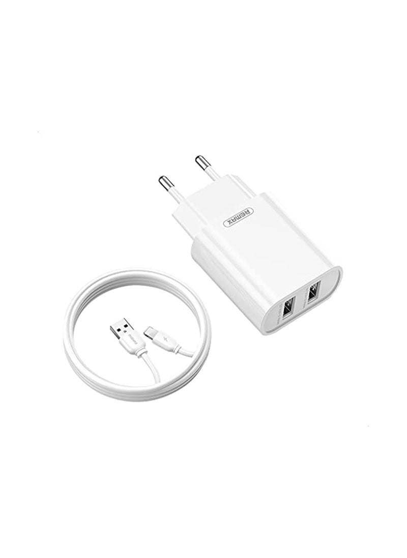 REMAX - Charging Head-Jane Double U-Rp-U35-European Regulation (Apple Set)-White - Image 1