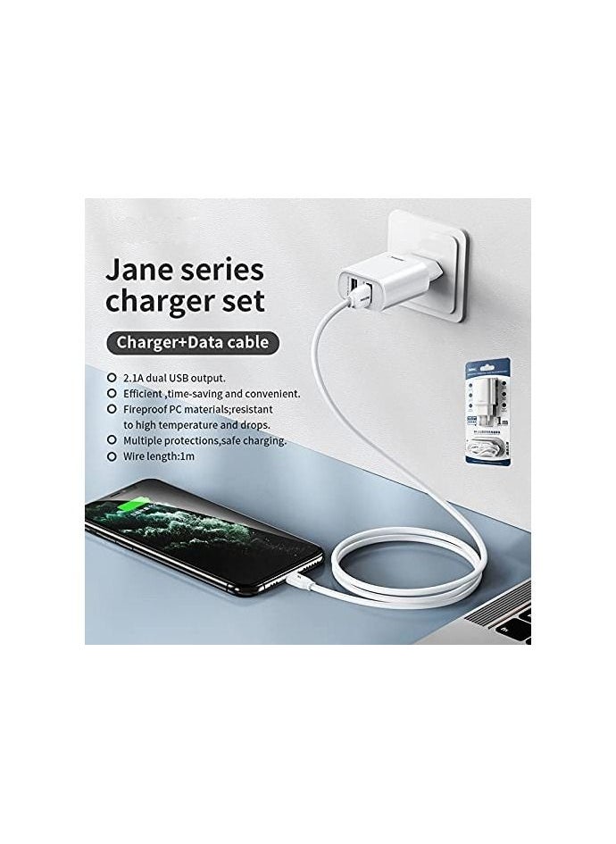REMAX - Charging Head-Jane Double U-Rp-U35-European Regulation (Apple Set)-White - Image 1