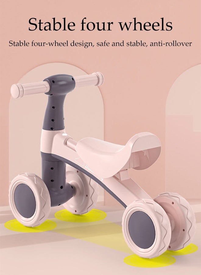 DUNISO Kids Balance Bike 4 Wheels Toddlers Bike Ride Toy Widened Anti-skid Tires Mini Lightweight Walker Bike with Led Light Suitable for Family and Outdoor Use, Increase Parent-child Interaction - Image 2