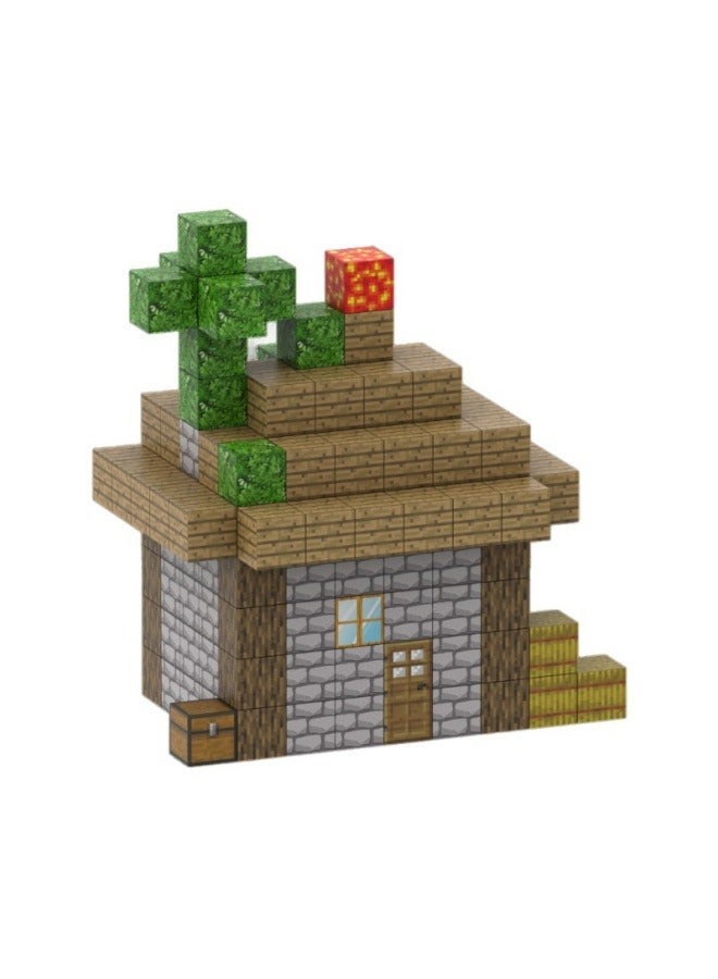 Building a New House With Magnetic Building Blocks From My World, Featuring Magnetic Animal-themed Tiles For Children's Educational Play. - Image 1