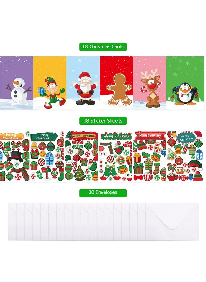 Fancy Land - Christmas Cards With Envelopes And Stickers 18Pcs Holiday Cards Diy Christmas Cards Making Kit Make Your Own Christmas Cards - Image 1