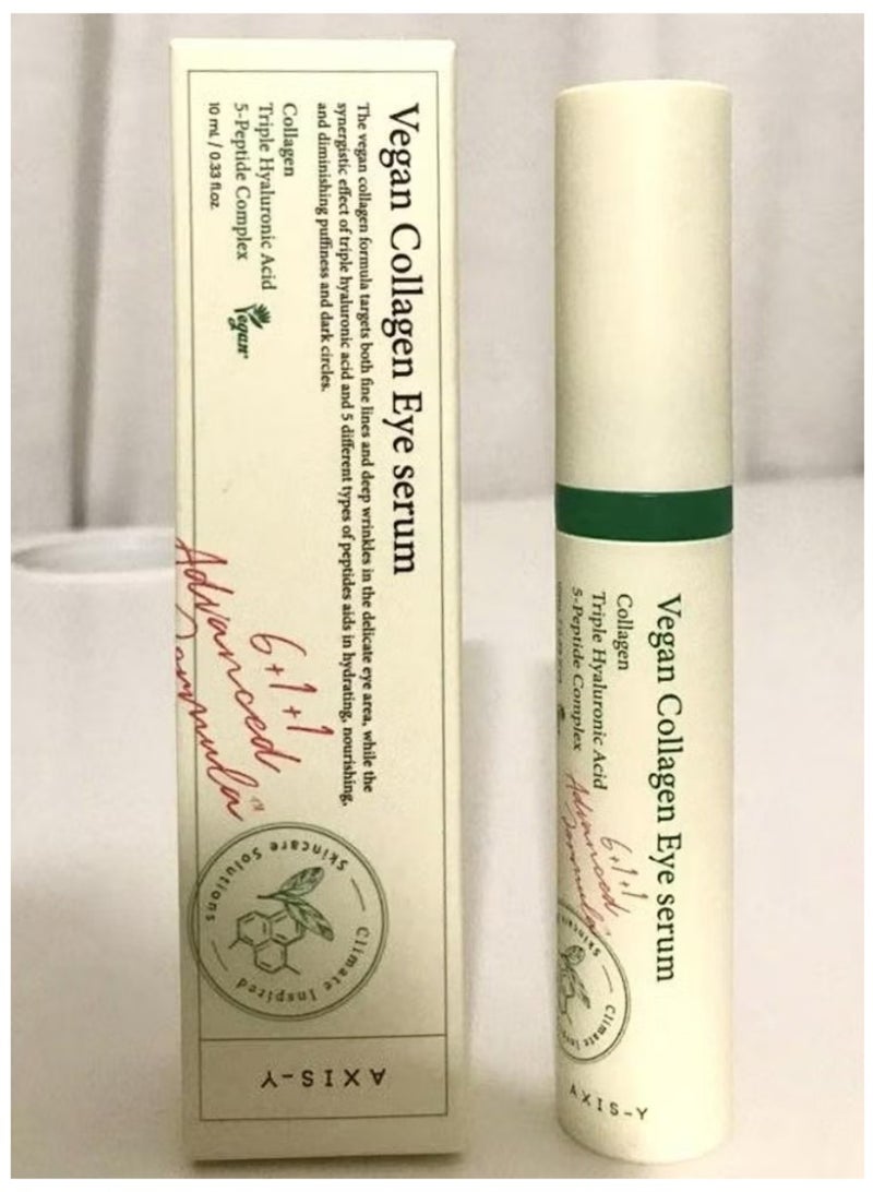 AXIS-Y Vegan Collagen Eye Serum – Triple Hyaluronic Acid & 5-Peptide Complex – Wrinkle & Fine Line Reduction – 10ml Korean Skincare - Image 1