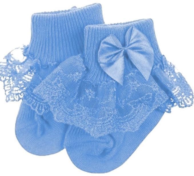 CUTEABLY Baby Girl's Anti-Slip Cotton Frilly Ankle Length Socks, Assorted Colours (3-6 Months) - Image 2