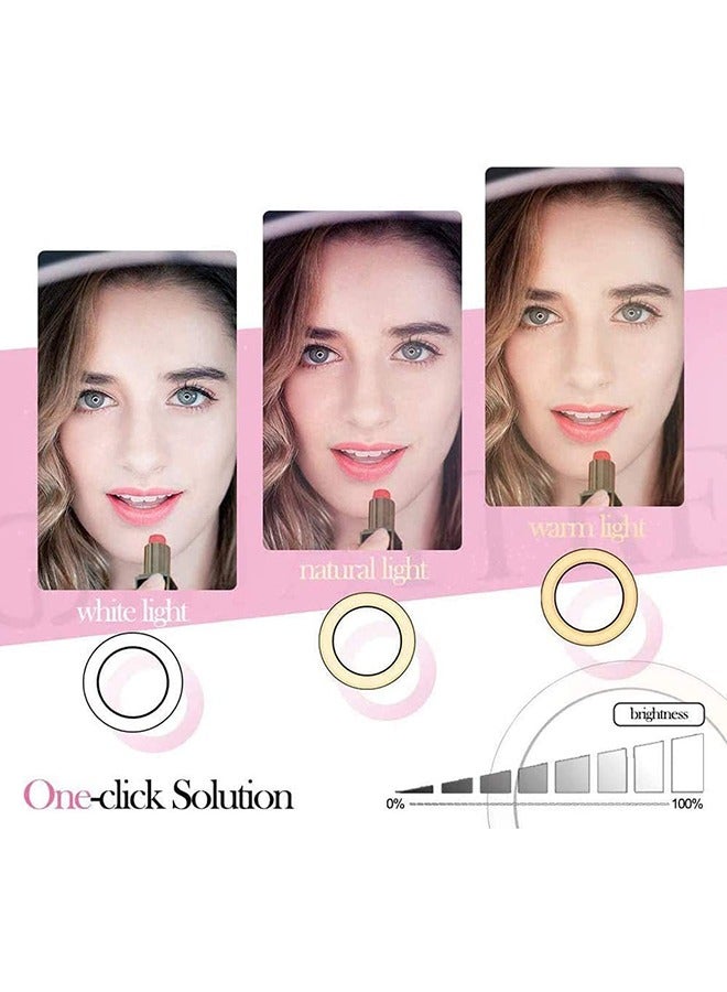 حامل هاتف ثلاثي القوائم مزود بحلقة إضاءة للبث المباشر باللون الأسود أسود - Image 3