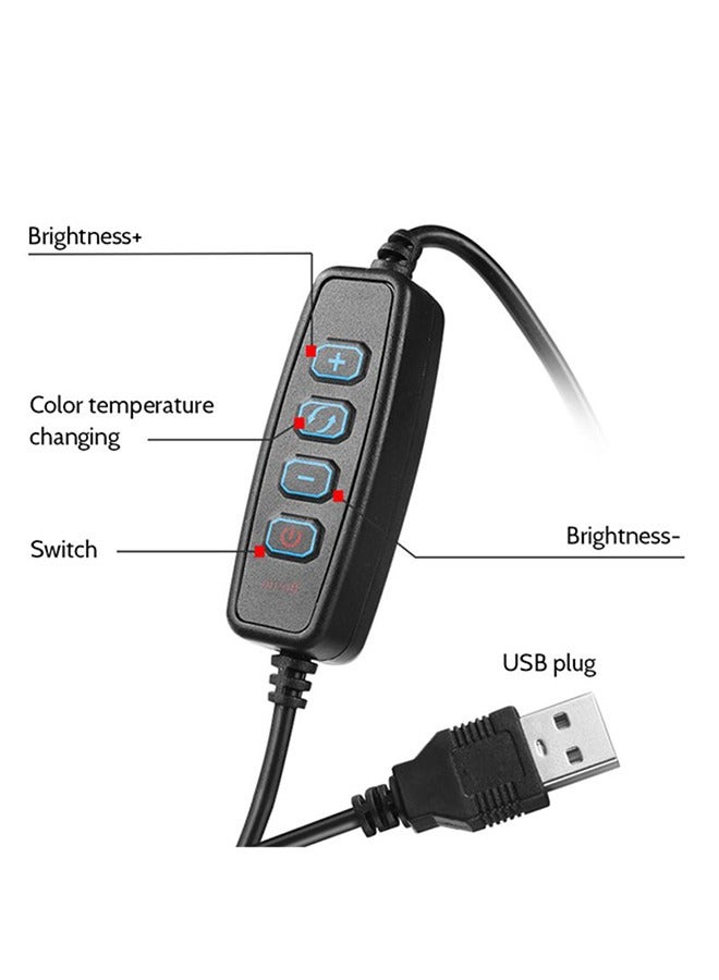 حامل هاتف ثلاثي القوائم مزود بحلقة إضاءة للبث المباشر باللون الأسود أسود - Image 5