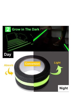 EHOME Anti Slip Safety Grip Tape, 5*500CM Green Glowing in The Dark Non Skid Stage Safety Tape High Traction Grit Stairs Tape Hazard Caution Warning Tape for Steps (5*500CM, Green&Black)  - Image 2