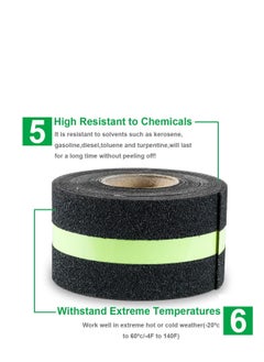 EHOME Anti Slip Safety Grip Tape, 5*500CM Green Glowing in The Dark Non Skid Stage Safety Tape High Traction Grit Stairs Tape Hazard Caution Warning Tape for Steps (5*500CM, Green&Black)  - Image 5