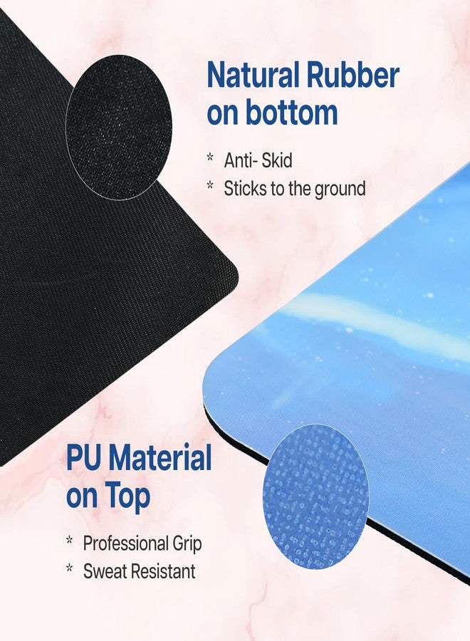 WiseLife PU Natural Rubber Yoga Mat | XL & Extra Wide | Anti-Skid & Slip-Resistant | with Carry Strap - Perfect for Yoga & Workouts (Northen-6MM) - Image 5