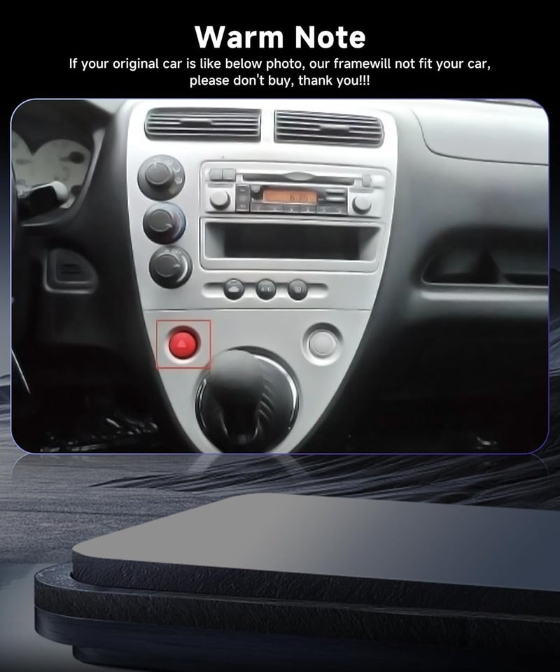 Podofo Built-in DSP Car Stereo Radio for Honda Civic 2001 2002 2003 2004 2005 with Wireless CarPlay Android Auto MirrorLink Podofo 9 inch HD IPS Touch Screen Bluetooth GPS WiFi Backup Camera Mic - Image 3