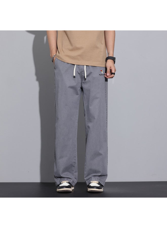 Tucano men's Straight-leg Pants - Summer Thin Fabric With Drape, Solid Color, Versatile Casual Trousers For Everyday Wear - Image 4