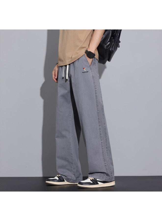 Tucano men's Straight-leg Pants - Summer Thin Fabric With Drape, Solid Color, Versatile Casual Trousers For Everyday Wear - Image 2