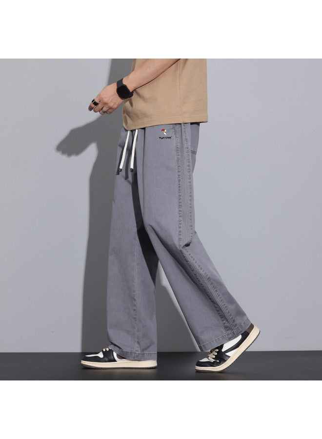 Tucano men's Straight-leg Pants - Summer Thin Fabric With Drape, Solid Color, Versatile Casual Trousers For Everyday Wear - Image 3