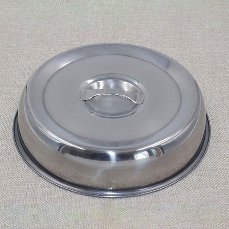 18cm Stainless Steel Round Metal Food Cover With Handle Anti Splash Grill Lid For BBQ Steak Cooking - Image 5