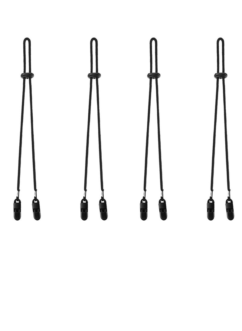 KASTWAVE Hat Strap, Windproof Cord Buckle, Sun Hat Cord Buckle, Windproof Cord Buckle, Adjustable Hat Strap Clips, Black Windproof Strap Clips Cap, Anti-lost Strap, 4 Pieces - Image 1