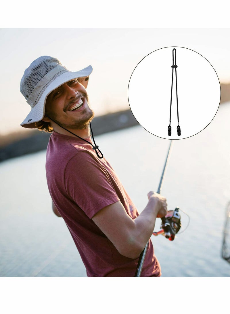 KASTWAVE Hat Strap, Windproof Cord Buckle, Sun Hat Cord Buckle, Windproof Cord Buckle, Adjustable Hat Strap Clips, Black Windproof Strap Clips Cap, Anti-lost Strap, 4 Pieces - Image 4