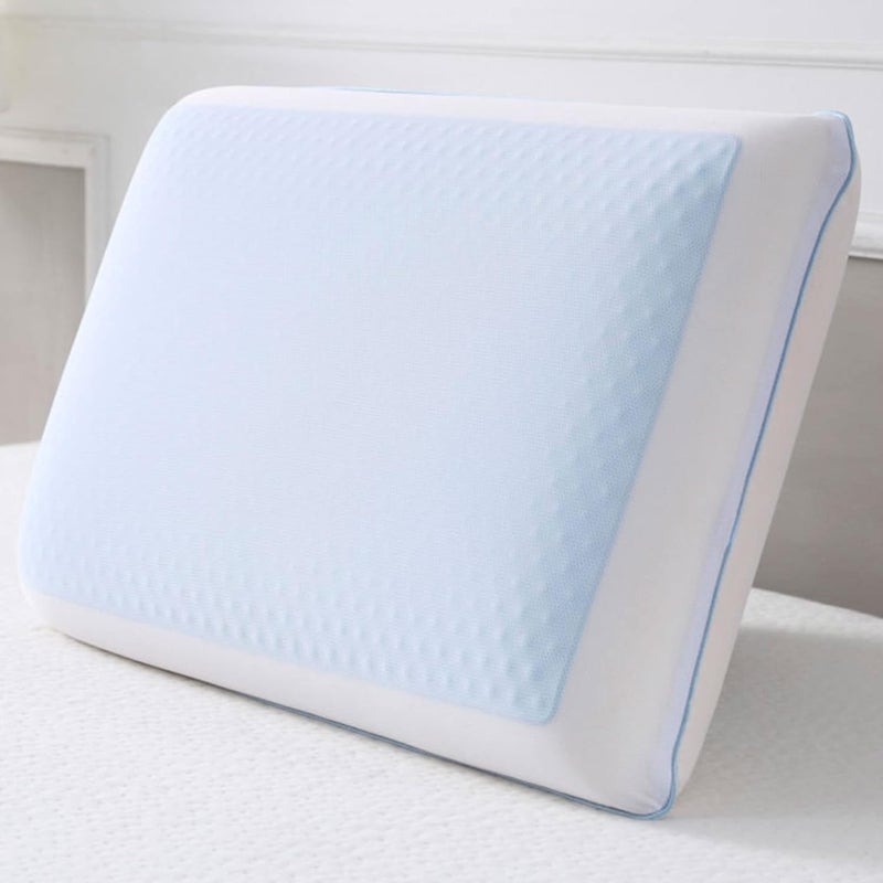 Cool Gel Cooling Pillow for Sleeping, Standard Size Cooling Memory Foam Pillow for Hot Sleepers, Reversible Ergonomic Design, Pressure Relief, Spine Alignment, Side, Back Contouring Support - Image 1