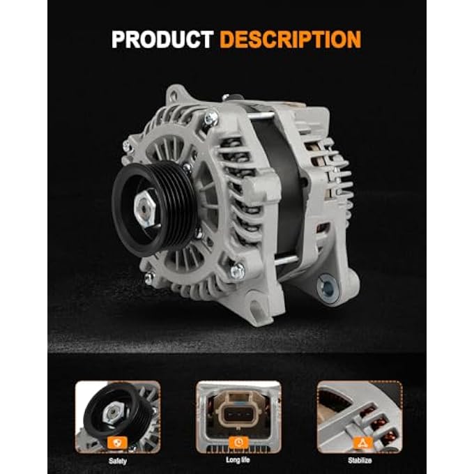 ASAPE 11688N High Output Replacement New Alternator Fit for 2011 for Lincoln MKT 3.5L 2014 for Ford Edge 3.7L 2013-2019 for Ford Explorer 3.5L 2011-2019 for Ford Flex 3.5L - Image 4