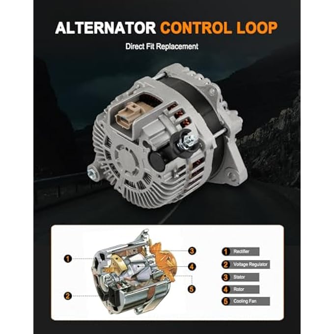 ASAPE 11688N High Output Replacement New Alternator Fit for 2011 for Lincoln MKT 3.5L 2014 for Ford Edge 3.7L 2013-2019 for Ford Explorer 3.5L 2011-2019 for Ford Flex 3.5L - Image 3
