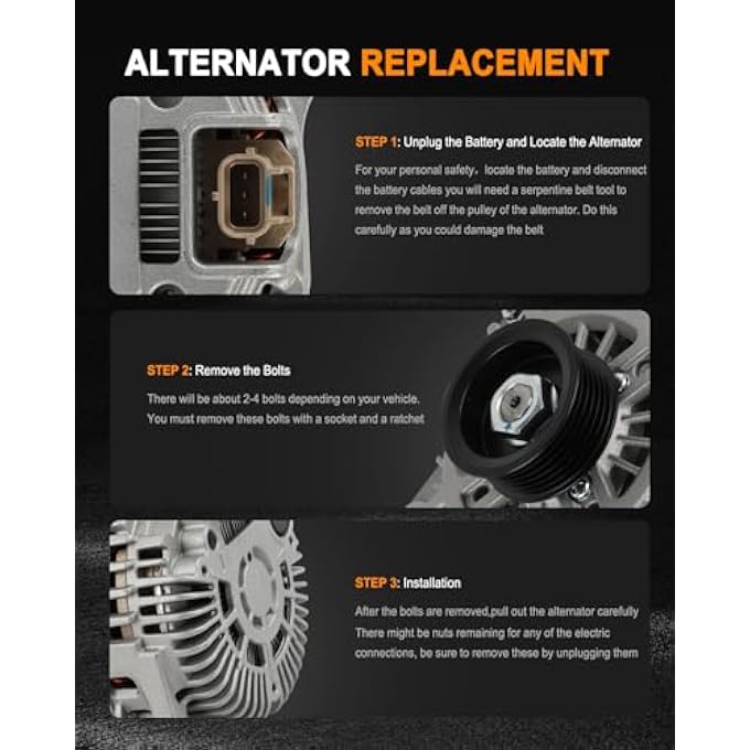 ASAPE 11688N High Output Replacement New Alternator Fit for 2011 for Lincoln MKT 3.5L 2014 for Ford Edge 3.7L 2013-2019 for Ford Explorer 3.5L 2011-2019 for Ford Flex 3.5L - Image 5