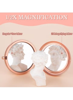 Rose Gold Magnifying Compact Mirror for Purse with1X/2X Magnification，Portable Mini Pocket Travel Makeup Mirror - pzsku/Z9D06FACC688EF0DA80CFZ/45/_/1736740698/7e2dbc7a-0445-4c2a-b4ea-5ed2302a95b5