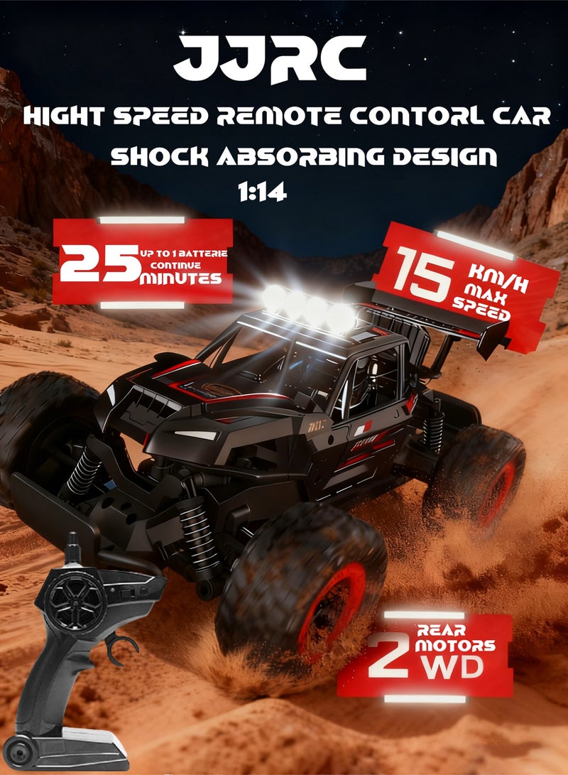 JJRC RC Cars Remote Control Car 1:14 Off Road Monster Truck 2WD Off-Road Climbing Vehicle LED Headlight Rock Crawler,2.4Ghz All Terrain Hobby Truck,Boy Adult Gifts - Image 1