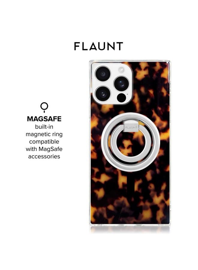 FLAUNT Official Square Protective Case - Compatible with iPhone 16 Pro - Compatible with MagSafe & Wireless Charging - Drop-Tested & Shockproof - (Tortoise Shell) - Image 5