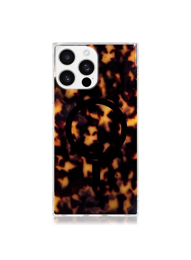 FLAUNT Official Square Protective Case - Compatible with iPhone 16 Pro - Compatible with MagSafe & Wireless Charging - Drop-Tested & Shockproof - (Tortoise Shell) - Image 1