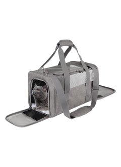 Pet Carrying Case, Protable Good Breathable Soft Edge Foldable Top Loading Cat Bag Carrier, Pet Carrier for Small and Medium Cats, Gray