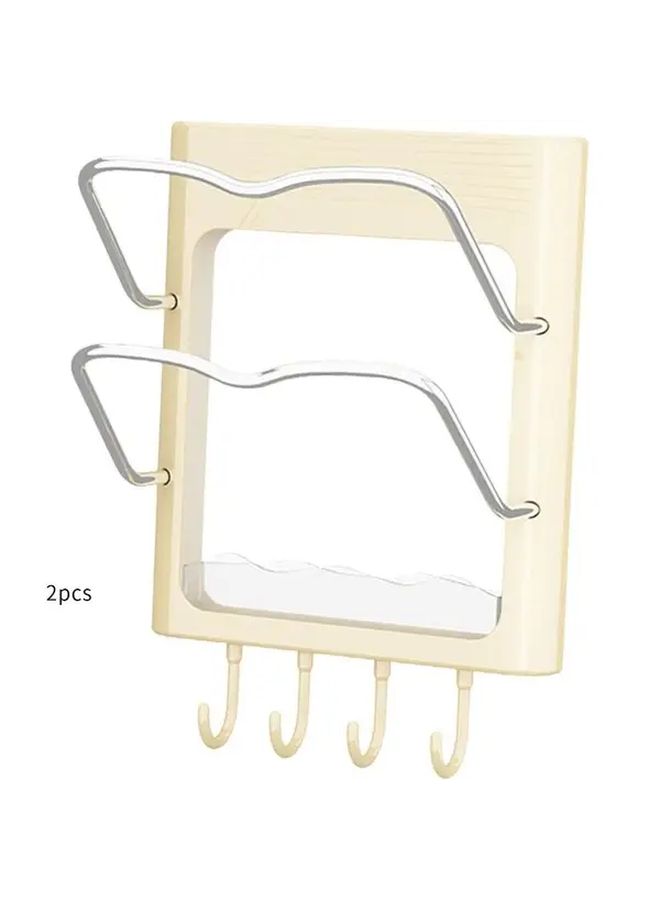 Pot Lid Storage Rack Heavy Duty Plastic Wall Mounted Kitchen Organizer With Lid Holder And Cutting Board Shelf Non Slip Adhesive Base Space Saving - Image 3