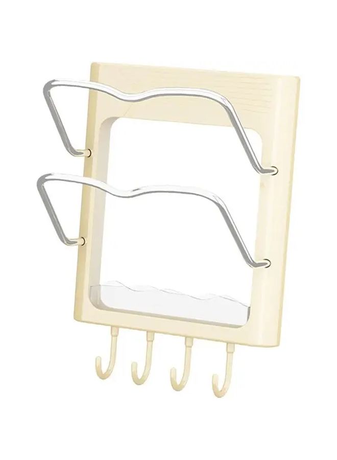 Pot Lid Storage Rack Heavy Duty Plastic Wall Mounted Kitchen Organizer With Lid Holder And Cutting Board Shelf Non Slip Adhesive Base Space Saving - Image 1