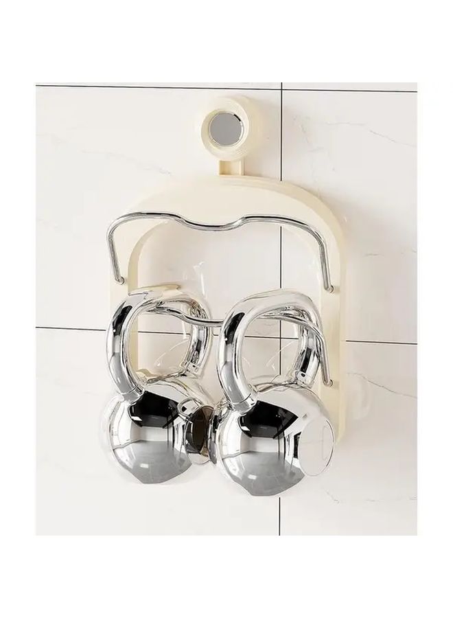 Pot Lid Storage Rack Heavy Duty Plastic Wall Mounted Kitchen Organizer With Lid Holder And Cutting Board Shelf Non Slip Adhesive Base Space Saving - Image 4
